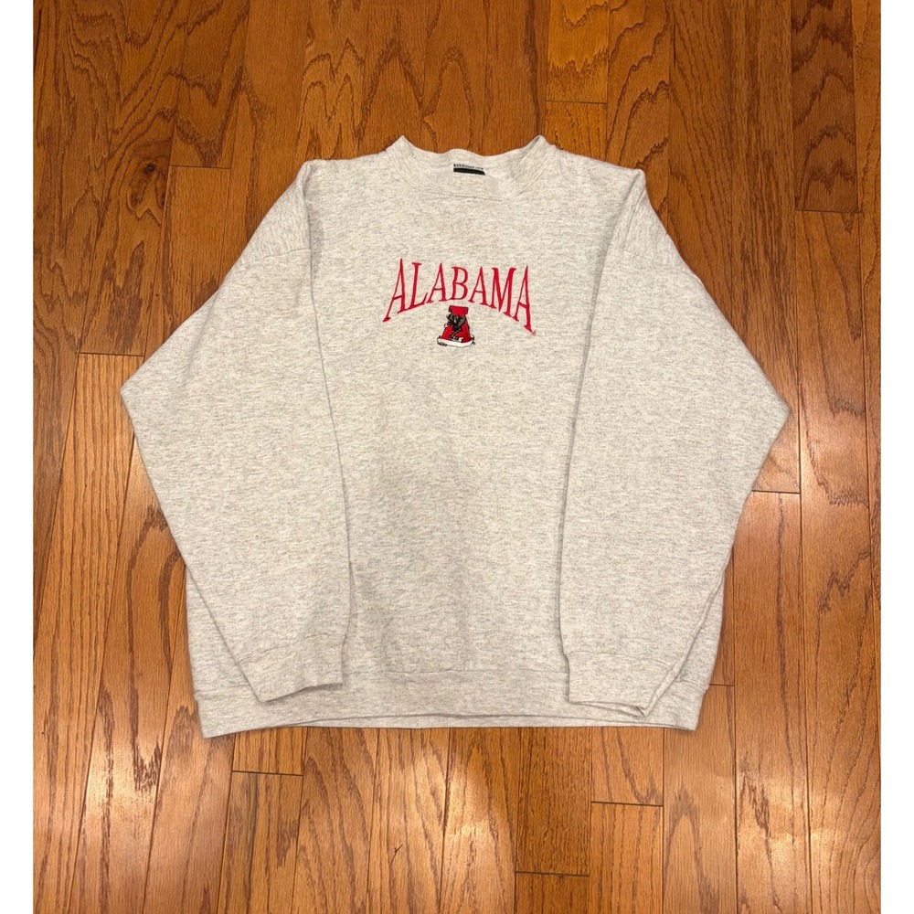 Vintage Alabama Crimson Tide Sweatshirt TSI Heather Gray Big Al Embroidered XL